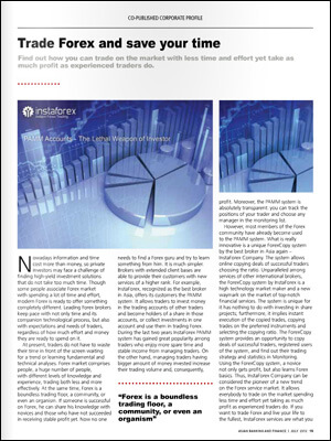 Page of "Asian Banking & Finance" magazine
