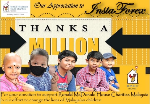 InstaForex giúp Quỹ từ thiện trẻ em Ronald McDonald của Malaysia